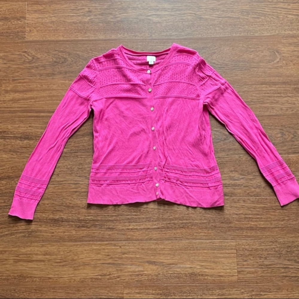 A New Day Pink Cotton Cardigan / Size Medium